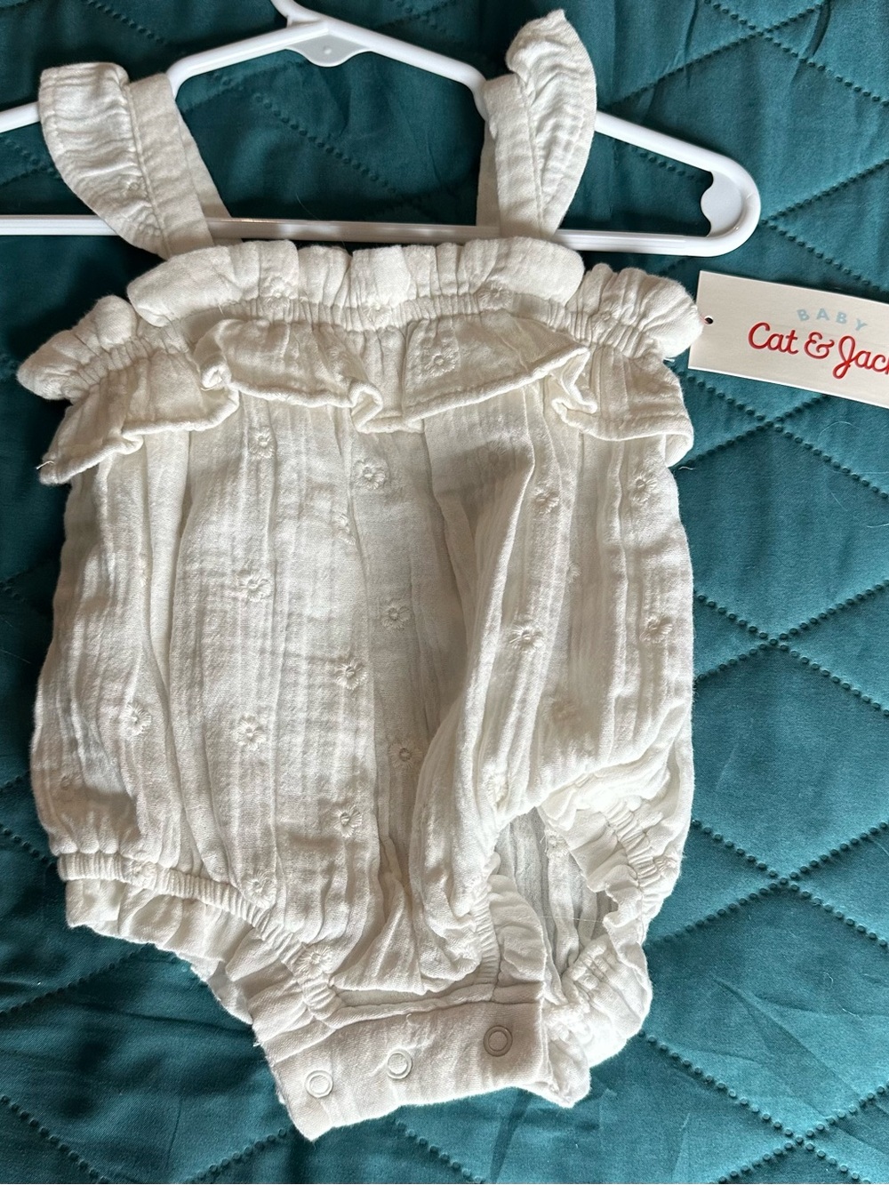 Cat & Jack Cream Baby Ruffled Romper